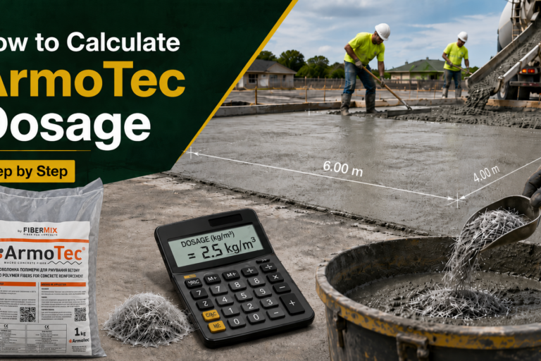 Comment calculer le dosage d'ArmoTec pour le béton à base de macrofibres : calculateur et dimensions des dalles de béton