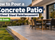 Concrete patio without steel reinforcement next to a modern family home – 2026 guide